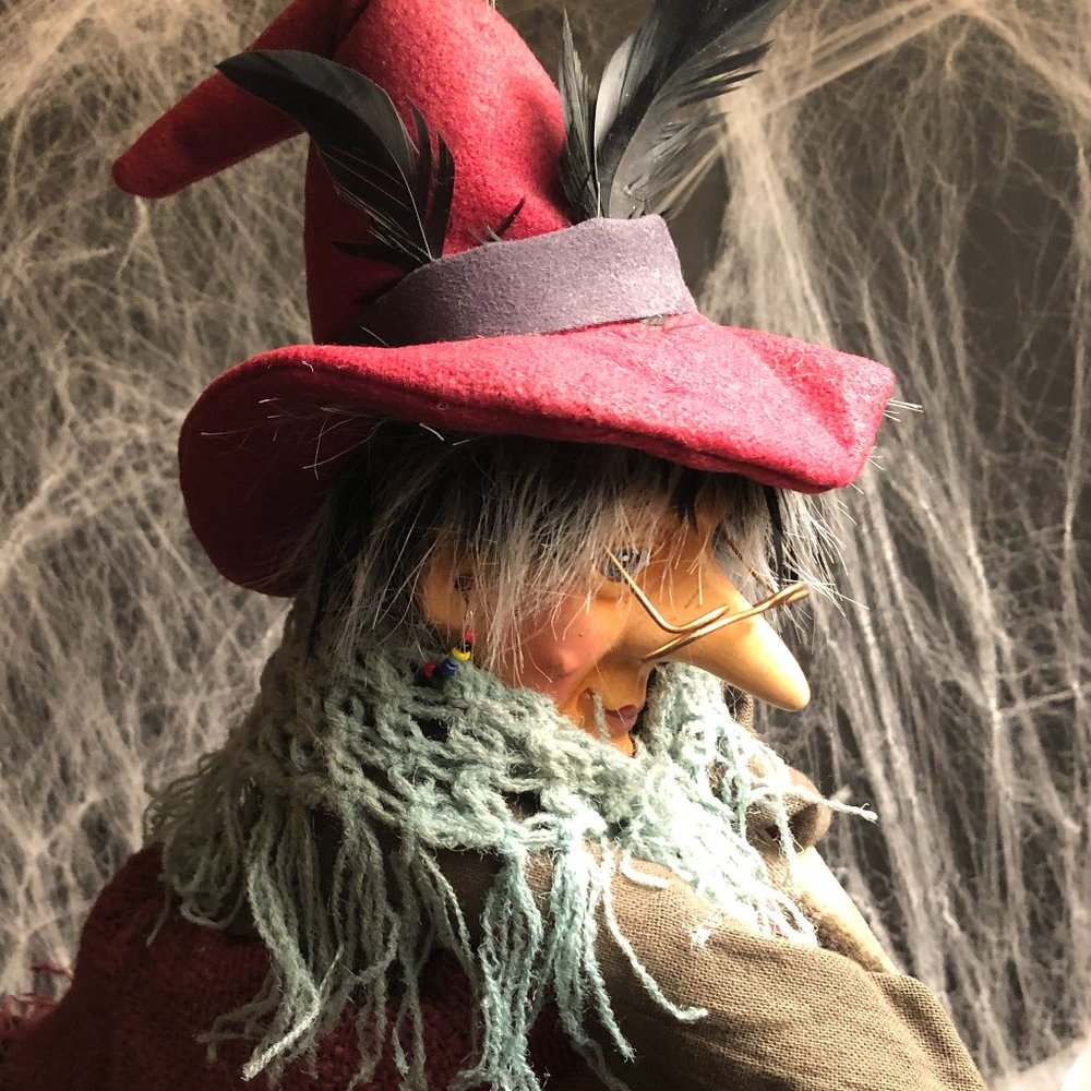 "Spooky Season"...hand-crafted witch riding her broom